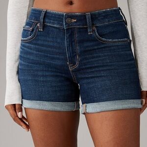 Abercrombie & Fitch Dark Wash Cuffed Denim Shorts 4 / 27